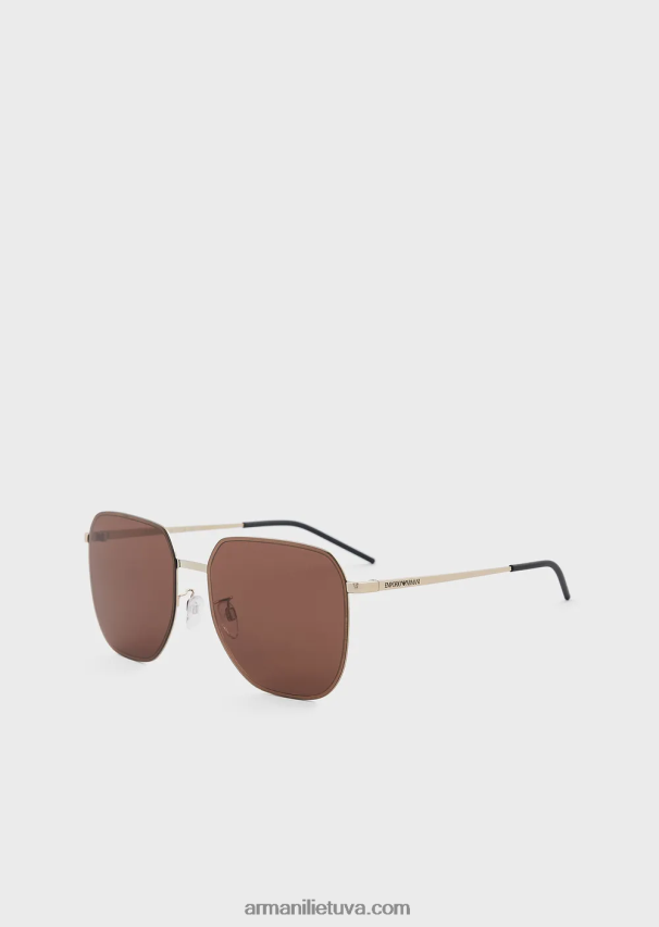 vyrų auksas Armani unisex kvadratiniai akiniai nuo saulės 02482X2281