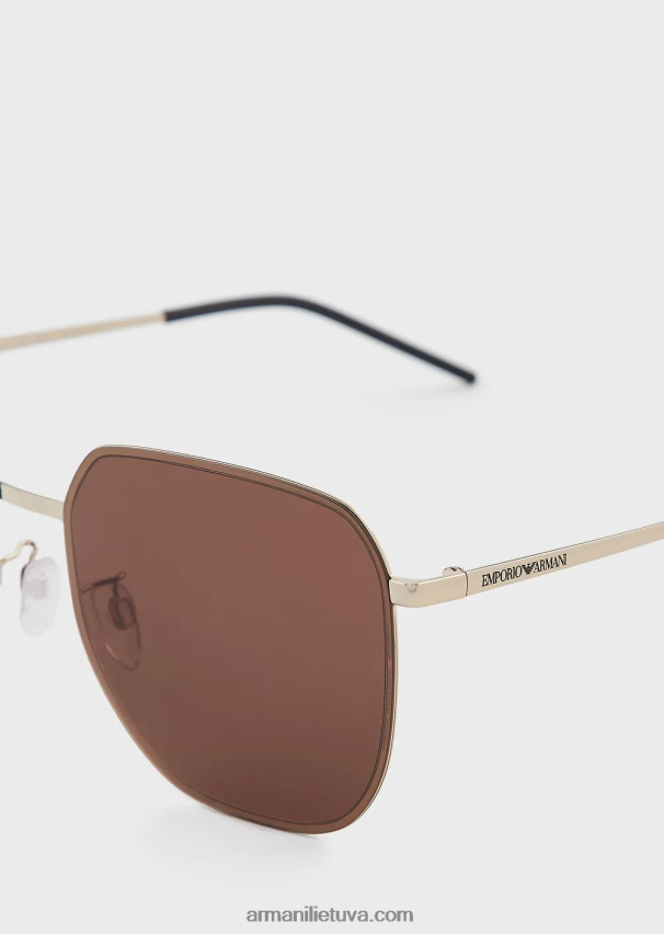vyrų auksas Armani unisex kvadratiniai akiniai nuo saulės 02482X2281