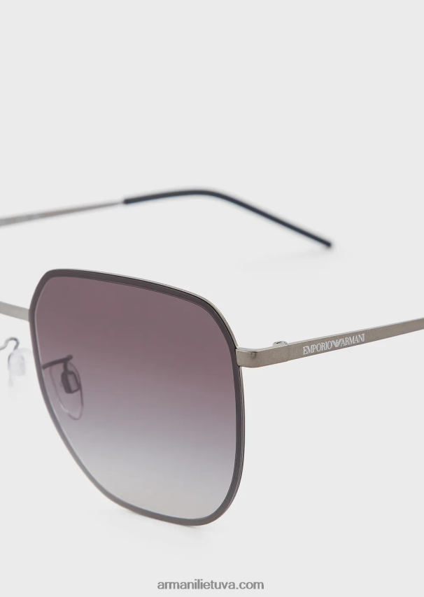 vyrų grafitas Armani unisex kvadratiniai akiniai nuo saulės 02482X2265