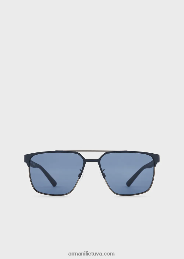 vyrų karinis jūrų laivynas Armani kvadratiniai akiniai nuo saulės 02482X2357