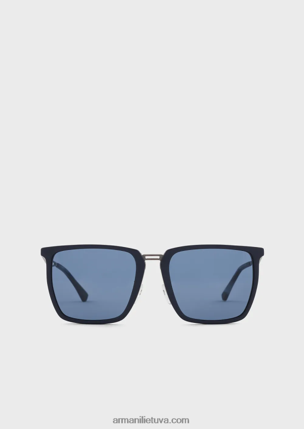vyrų karinis jūrų laivynas Armani kvadratiniai akiniai nuo saulės 02482X2358