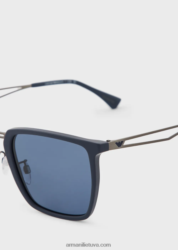 vyrų karinis jūrų laivynas Armani kvadratiniai akiniai nuo saulės 02482X2358