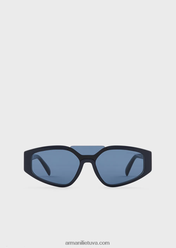 vyrų karinis jūrų laivynas Armani netaisyklingos formos saulės akiniai 02482X2292
