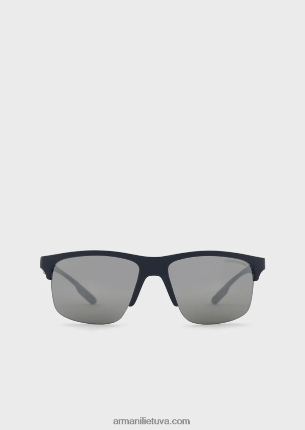 vyrų karinis jūrų laivynas Armani stačiakampiai saulės akiniai 02482X2270