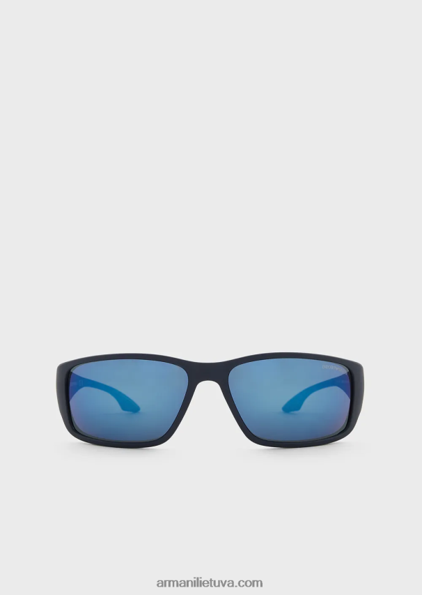 vyrų karinis jūrų laivynas Armani stačiakampiai saulės akiniai 02482X2288