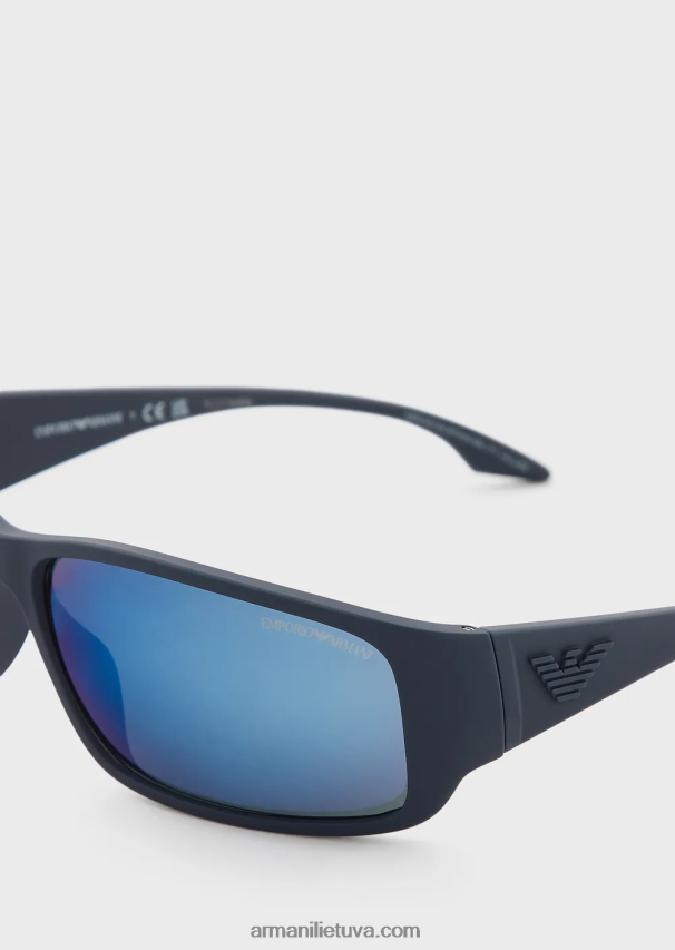 vyrų karinis jūrų laivynas Armani stačiakampiai saulės akiniai 02482X2288