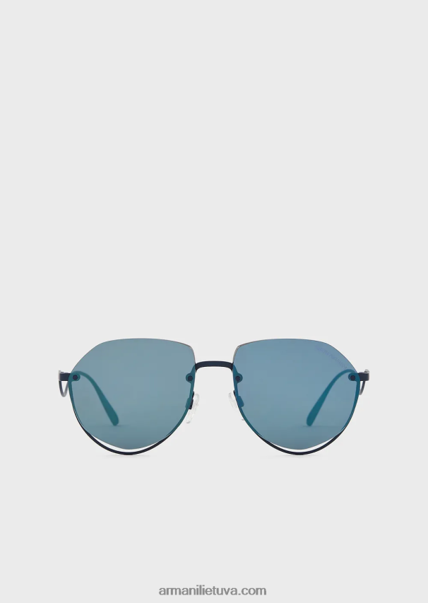 vyrų mėlyna Armani aviatoriaus akiniai nuo saulės 02482X2295