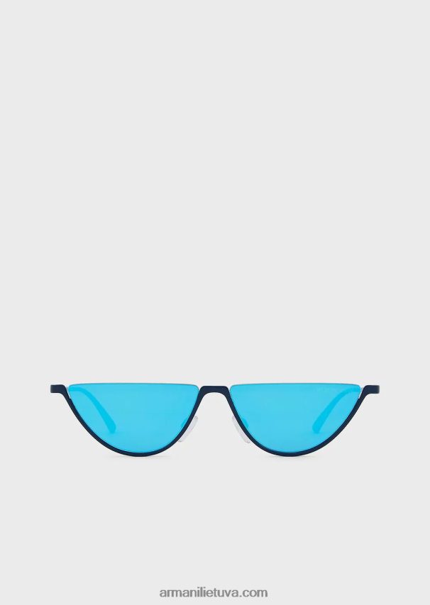 vyrų mėlyna Armani ovalūs akiniai nuo saulės 02482X2348