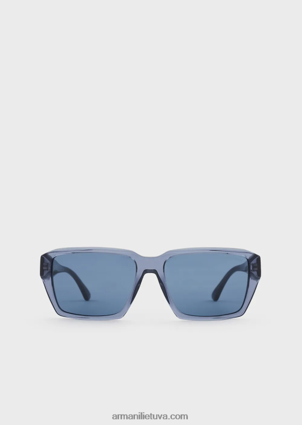 vyrų mėlyna Armani stačiakampiai saulės akiniai 02482X2289