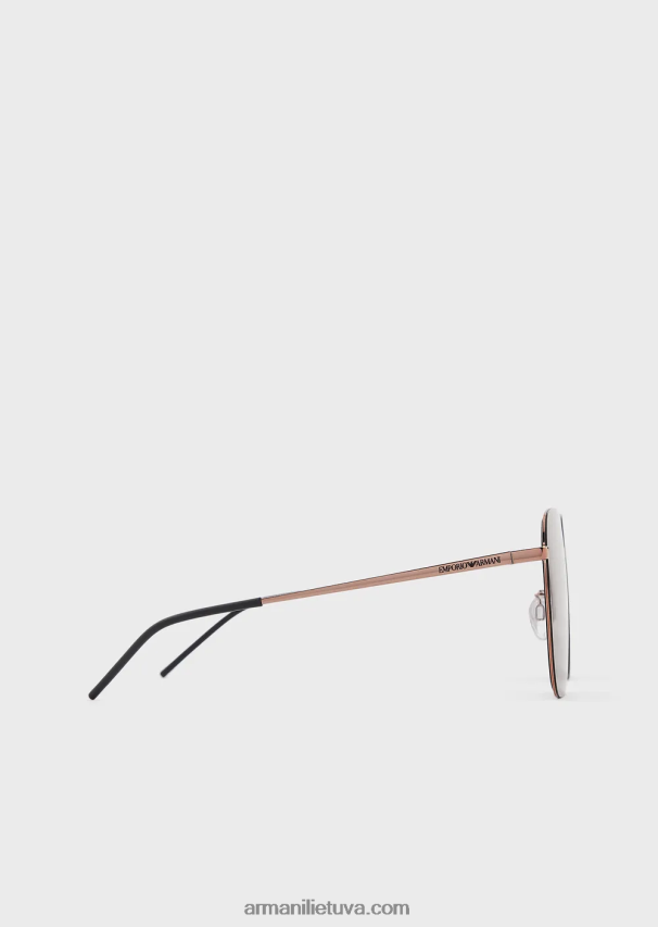 vyrų rozinis auksas Armani unisex kvadratiniai akiniai nuo saulės 02482X2317