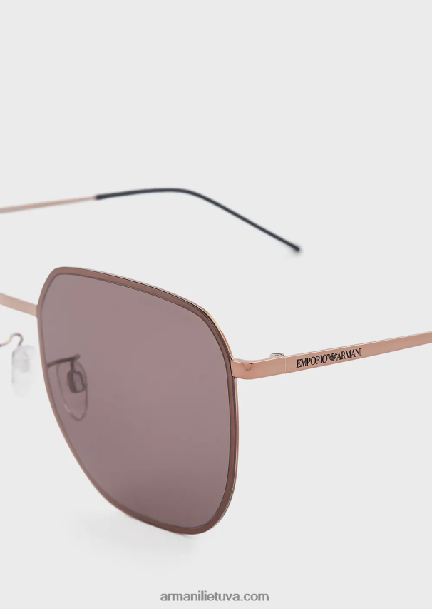 vyrų rozinis auksas Armani unisex kvadratiniai akiniai nuo saulės 02482X2317