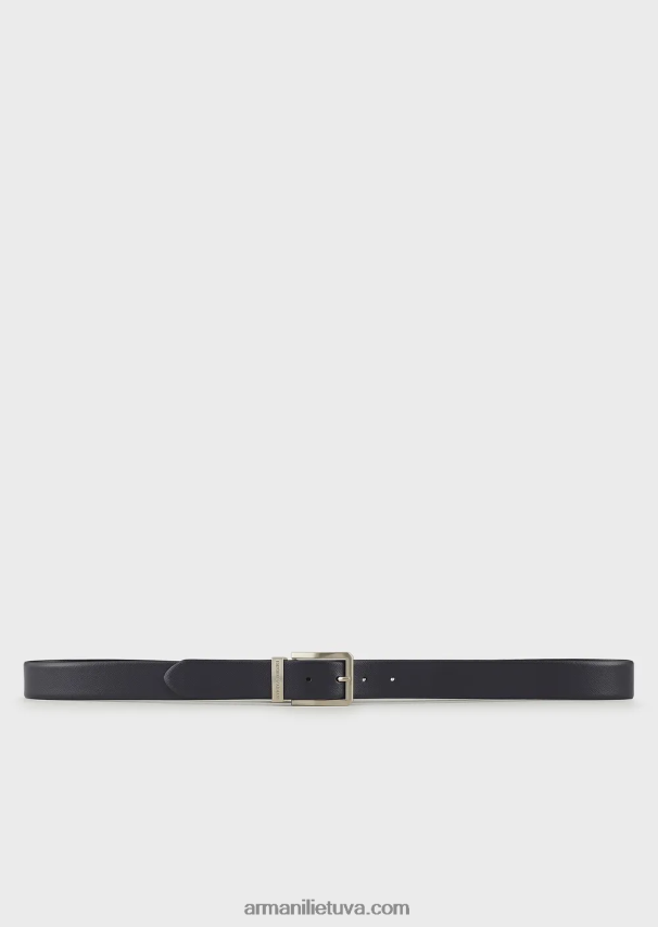 vyrų mėlyna Armani apverčiamas saffiano odinis diržas 02482X2026
