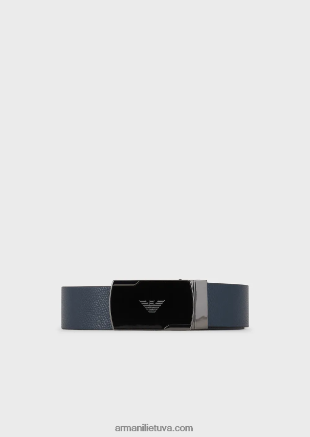 vyrų mėlyna Armani palmellato odos apverčiamas diržas 02482X1998