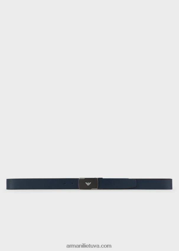 vyrų mėlyna Armani palmellato odos apverčiamas diržas 02482X1998
