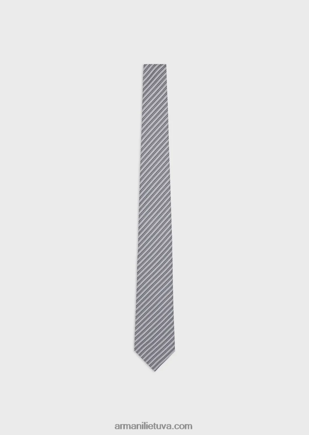 vyrųArmani dryžuotas žakardo gryno šilko kaklaraištis 02482X2145