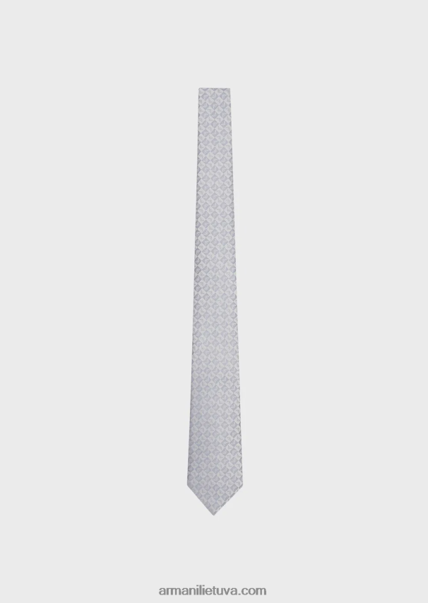 vyrųArmani gryno šilko erelis ir langinis žakardo kaklaraištis 02482X2142