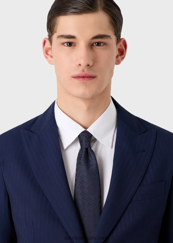 vyrųArmani gryno šilko erelis ir langinis žakardo kaklaraištis 02482X2143