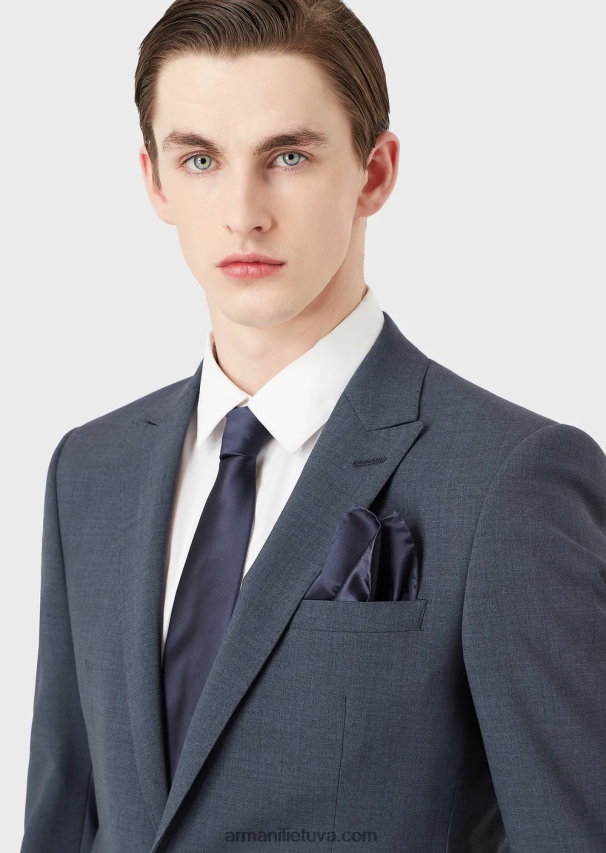 vyrųArmani gryno šilko kišeninis kvadratas su žakardo mikromotyvu 02482X2156