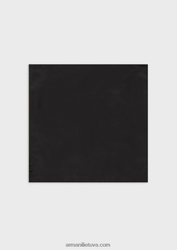 vyrųArmani gryno šilko kišeninis kvadratas su žakardo mikromotyvu 02482X2157