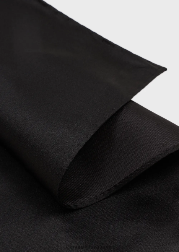 vyrųArmani gryno šilko kišeninis kvadratas su žakardo mikromotyvu 02482X2157