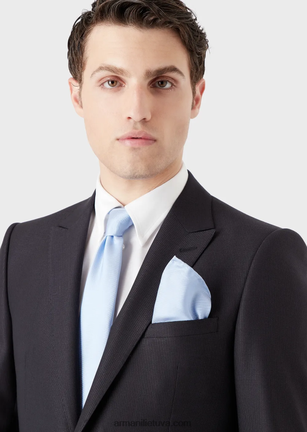 vyrų mėlyna Armani Osmanų stiliaus šilkinis kišeninis kvadratas 02482X2138