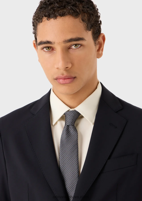 vyrų pilka Armani kaklaraištis iš dviejų atspalvių silkės gryno šilko žakardo 02482X2161