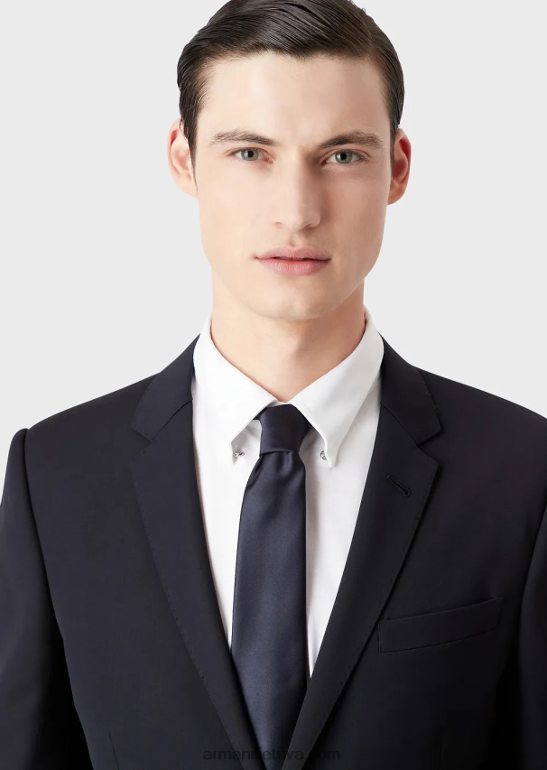 vyrų tamsiai mėlyna Armani gryno šilko kaklaraištis 02482X2162