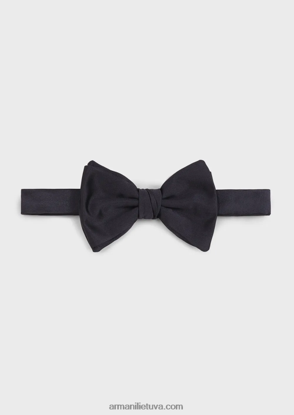 vyrų vidurnakčio mėlyna Armani gryno šilko peteliškė su žakardo mikromotyvu 02482X2151