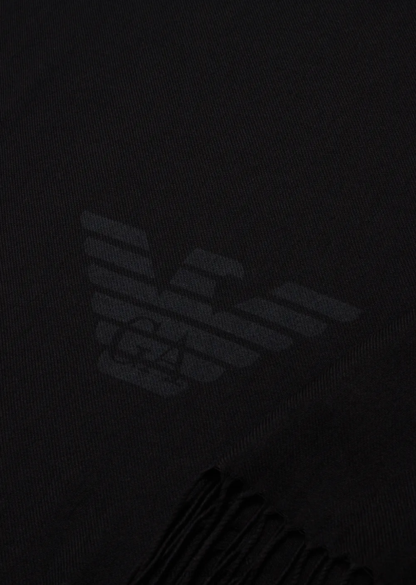 vyrų juodas Armani kutais skara su erelio raštu 02482X2127