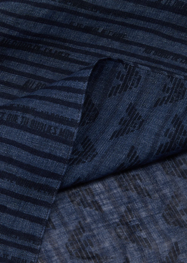 vyrų tamsiai mėlyna Armani lino pavogė su viso kolekcijos fraze 02482X2116