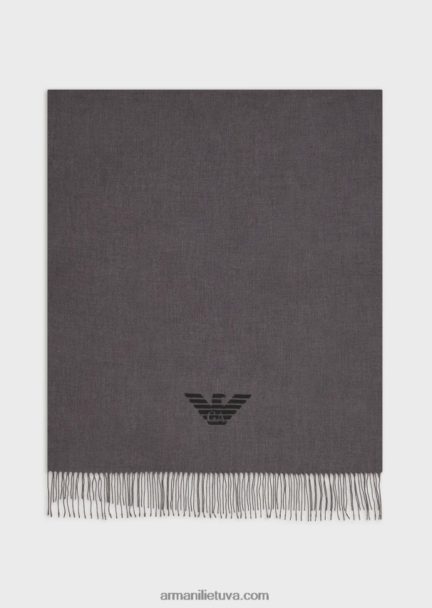 vyrų šviesiai pilka Armani kutais skara su erelio raštu 02482X2126