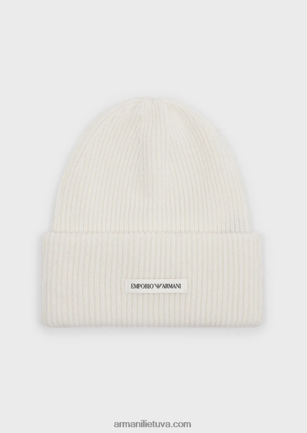 vyrųArmani briaunota vilnonė kepuraitė su logotipu 02482X2071