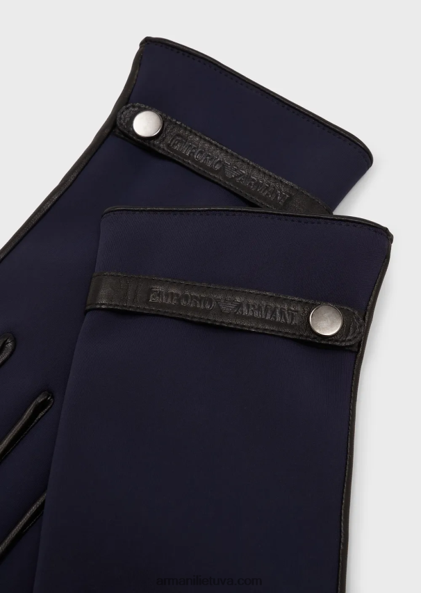 vyrųArmani nailono ir ėriuko odos nappa pirštinės 02482X2070