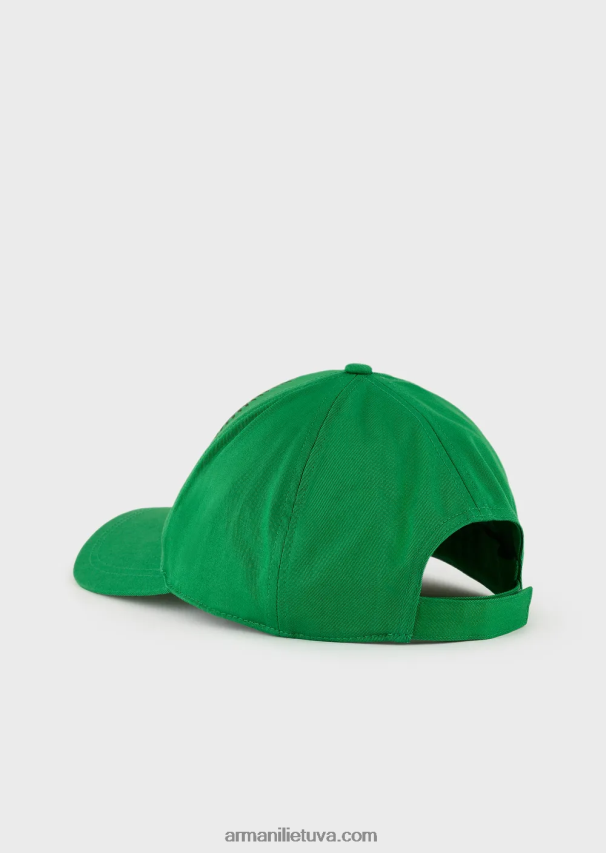 vyrųArmani tvarios kolekcijos ekologiškos medvilnės beisbolo kepuraitė su dideliais siuvinėjimais 02482X2058