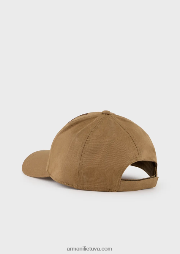 vyrųArmani tvarios kolekcijos ekologiškos medvilnės beisbolo kepuraitė su dideliais siuvinėjimais 02482X2060