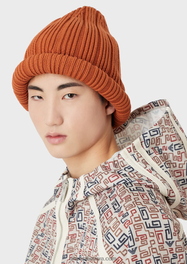 vyrųArmani tvarios kolekcijos ekologiškos medvilnės snapukė su briaunuota krašteliu 02482X2062