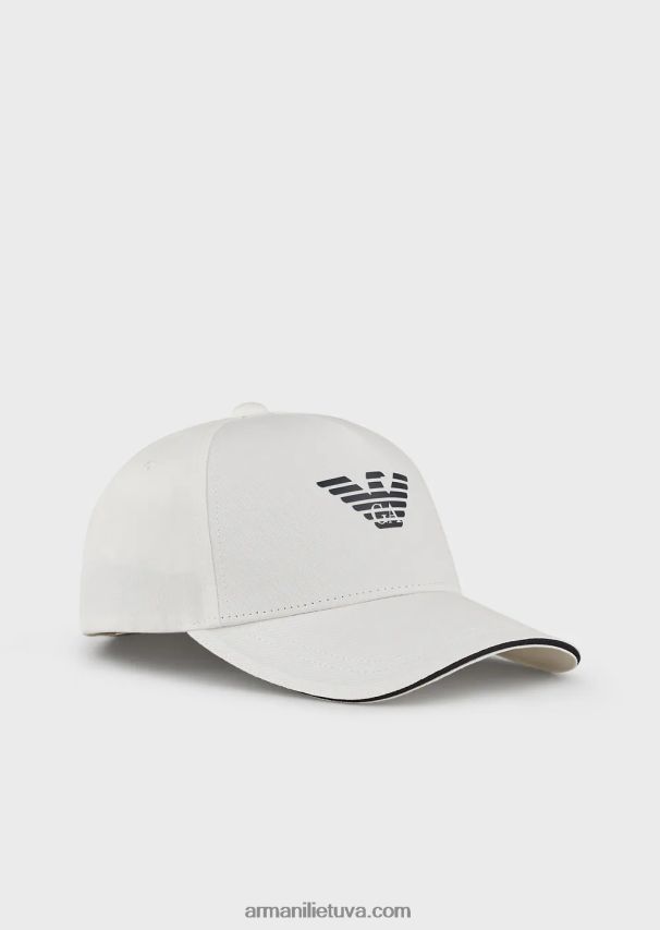 vyrų baltas Armani erelio rašto beisbolo kepuraitė 02482X2049