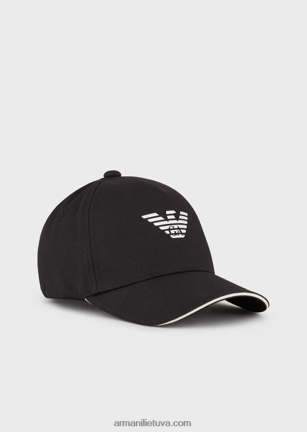 vyrų juodas Armani erelio rašto beisbolo kepuraitė 02482X2047