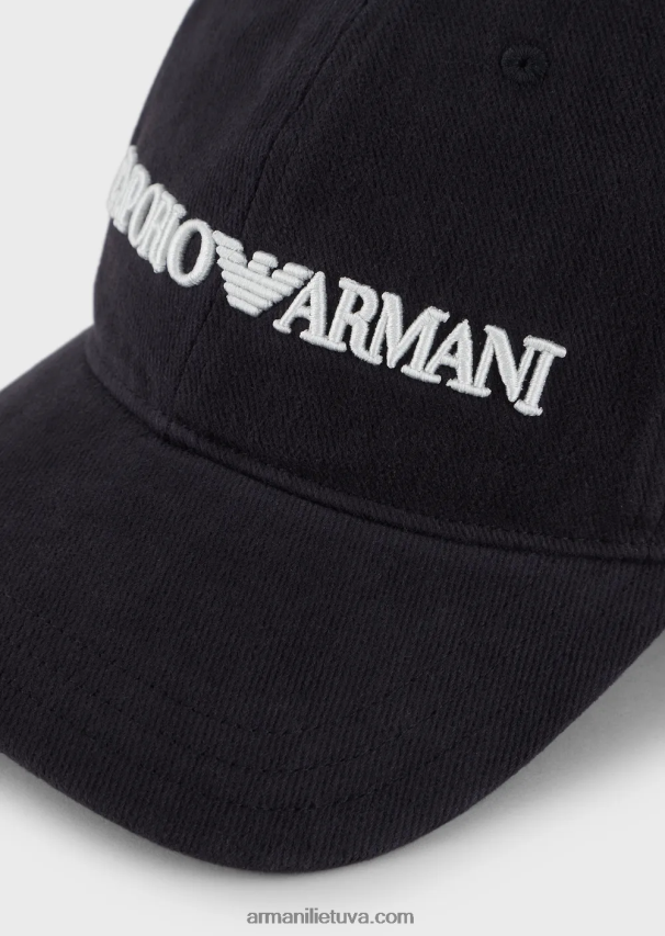 vyrų mėlynabeisbolo kepuraite su reljefiniu emporio armani siuvinėjimu 02482X2043
