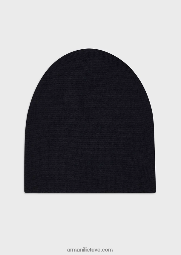 vyrų tamsiai mėlyna Armani Vilnos mišrainė snaputė su žakardo raidėmis 02482X2037