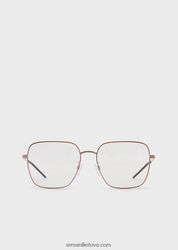 vyrų rozinis auksas Armani unisex stačiakampiai akiniai 02482X2243