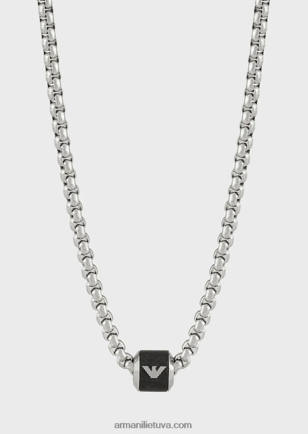 vyrųArmani juodos marmurinės grandinėlės karoliai 02482X2089