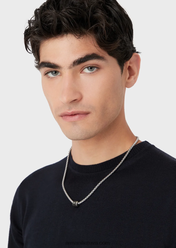 vyrųArmani juodos marmurinės grandinėlės karoliai 02482X2089