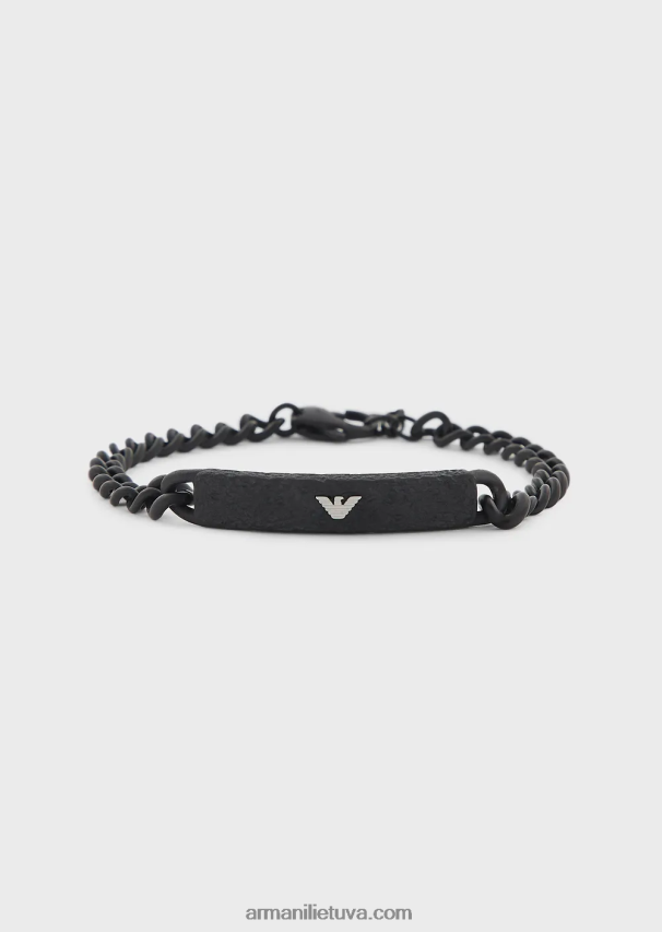 vyrų juodas Armani juoda nerūdijančio plieno id apyrankė 02482X2074