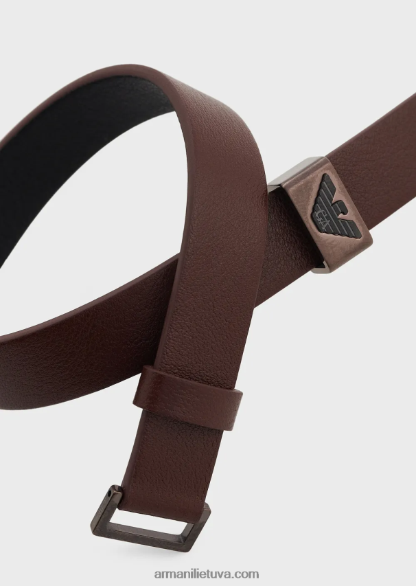 vyrų rudas Armani juodos ir rudos spalvos odinė apyrankė 02482X2082