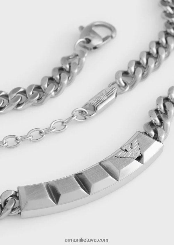 vyrų sidabras Armani nerūdijančio plieno grandinės karoliai 02482X2092