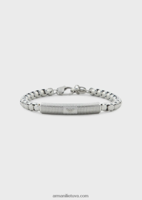 vyrų sidabras Armani nerūdijančio plieno id apyrankė 02482X2076