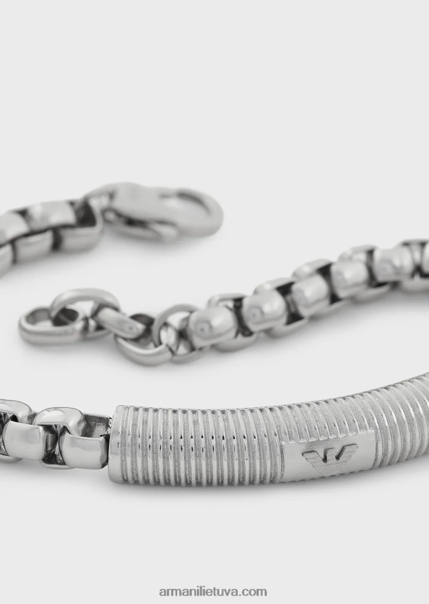vyrų sidabras Armani nerūdijančio plieno id apyrankė 02482X2076