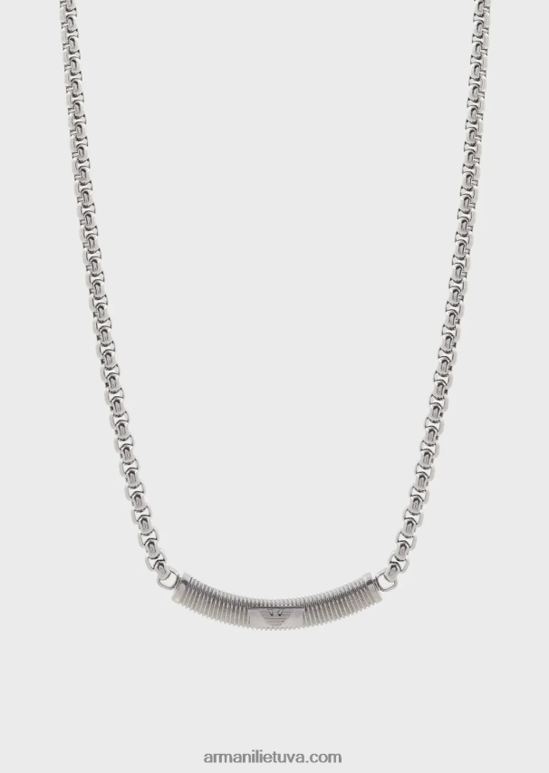 vyrų sidabras Armani nerūdijančio plieno id karoliai 02482X2077
