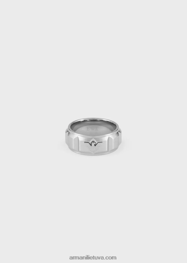 vyrų sidabras Armani nerūdijančio plieno juostos žiedas 02482X2093